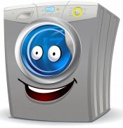Cartoon washing machine with big smile