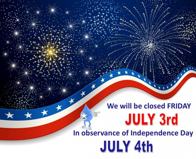 Closed July 3rd for the 4th of July