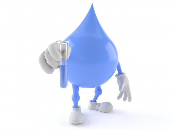 Water drop holding a beaker